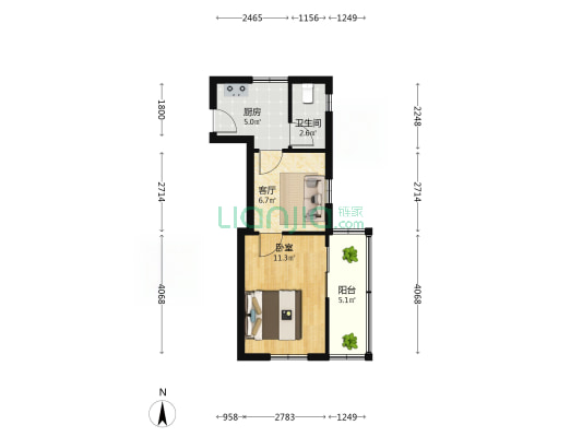 郭口东路 1室1厅1卫 40平方