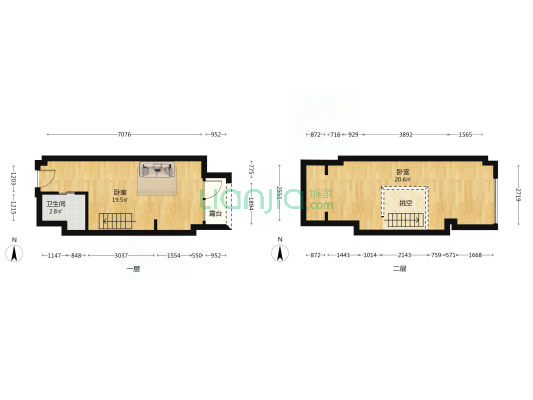 恒大滨河左岸临湖公馆 2室0厅1卫 33平方