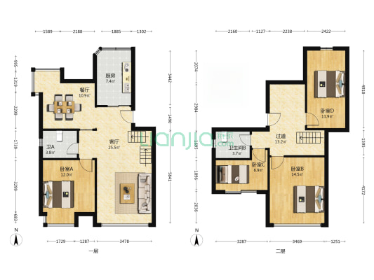 洋沙雅苑 4室2厅2卫 124平方