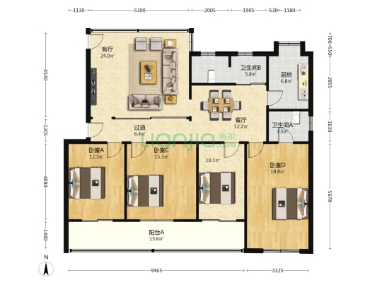 省教育厅住宅区 3室2厅2卫 134平方