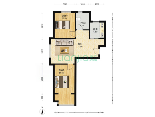 水仙公馆三期 2室1厅1卫 84平方