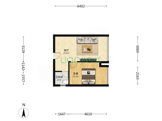 长冶南阳御龙府二期 1室1厅1卫 51平方