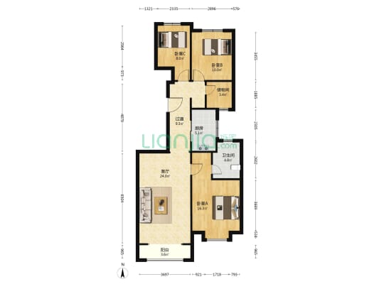 珠光御府 3室1厅1卫 121平方