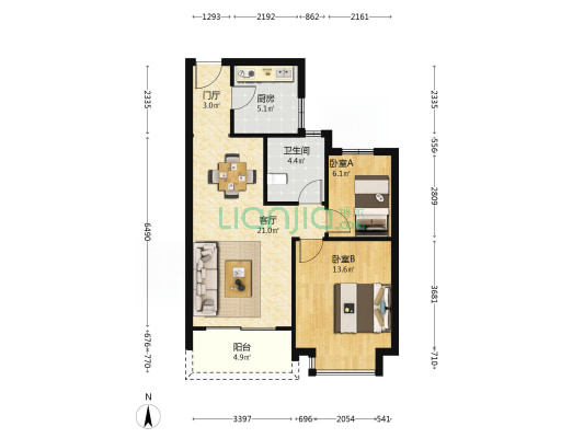 童鸢雅苑 2室1厅1卫 79平方