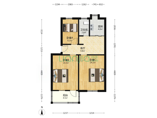 八宝前街54号 3室1厅1卫 67平方