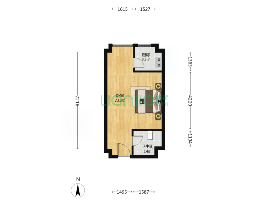房子户型方正  交通便利  出门购物方便   配套齐全-户型图