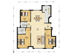 海蓝城二期，一梯两户大三居，无遮挡-涿州华远海蓝城二期户型图