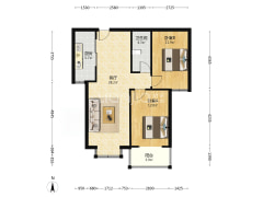 水岸花城96平精装两居46万 带家具电 拎包住-涿州水岸花城户型图