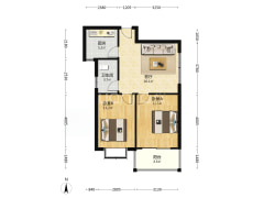 华阳中路天保郦景正规南向带装修两居出售-涿州天保郦景户型图
