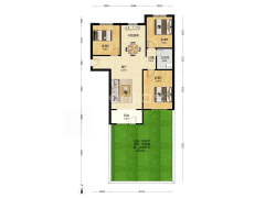 牛津花园 小区中间 位置三居  带小院 无遮挡-涿州鹏渤印象城牛津花园户型图