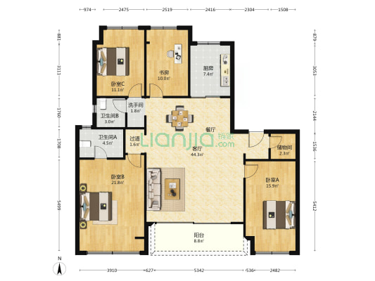 御璟峯 4室1厅3卫 158平方