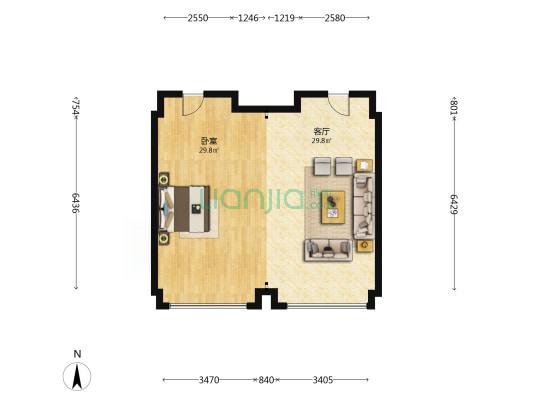 韵湖星光南区 1室1厅0卫 96平方