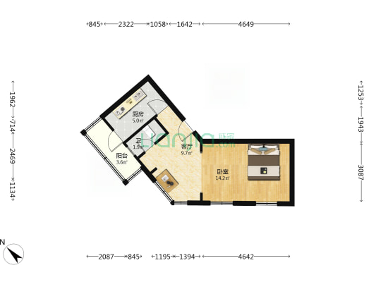 兴康里 1室1厅1卫 41平方
