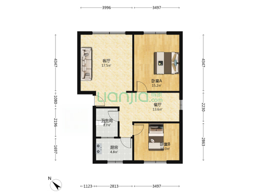东明街86号 2室2厅1卫 81平方