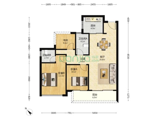 宏安御府 3室1厅2卫 113平方
