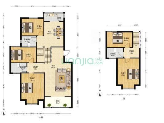 连城别苑攒云坊 5室2厅3卫 186平方