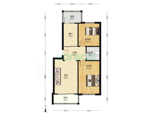 皇庙东巷出版局宿舍 2室2厅1卫 78平方