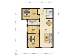 全南小三居 户型好 楼层好 看房方便-涿州鸿坤理想湾北区户型图