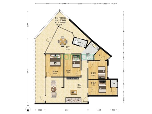 石泉新村 4室2厅2卫 72平方