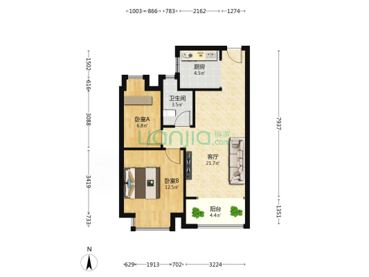 湖滨三里二区 2室1厅1卫 73平方