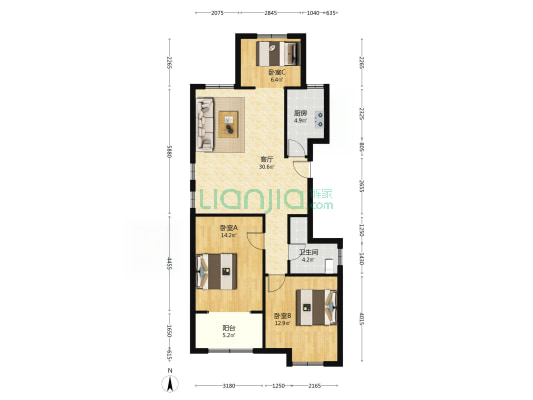 御景龙湾 3室1厅1卫 106平方