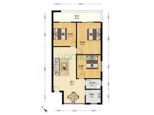 书院路一段228号 3室1厅1卫 101平方