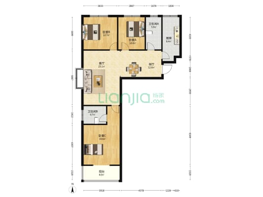 香兰雅居 3室2厅2卫 143平方