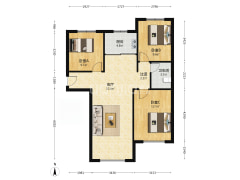 南北通透三居 满二 精装修 高楼层 看房方便-涿州K2狮子城南区户型图