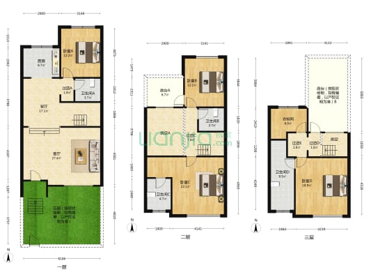 牛驼温泉孔雀城锦泉苑 4室2厅4卫 185平方