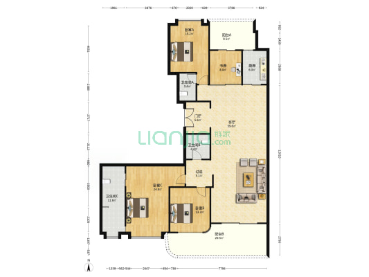未来天奕 4室1厅3卫 221平方