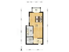 14栋楼大社区，高绿化，带水系，方正一居室-涿州鸿盛凯旋门户型图