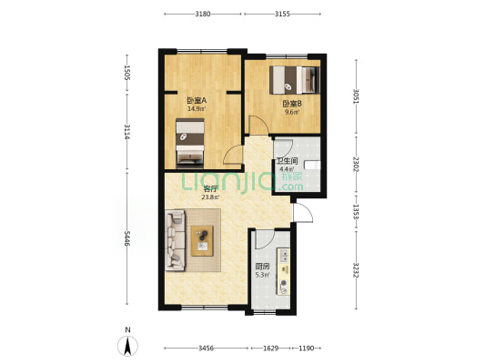 汇蜀花园 2室1厅1卫 71平方