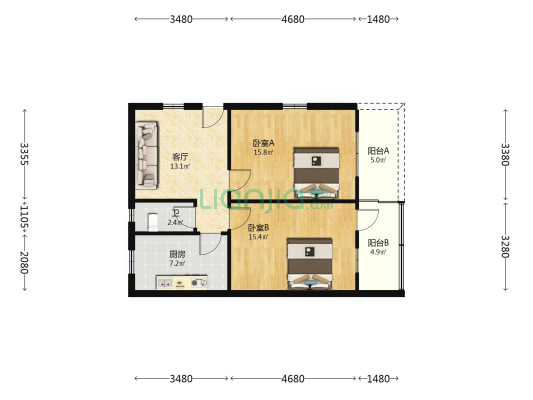箭道巷55号 2室1厅1卫 71平方