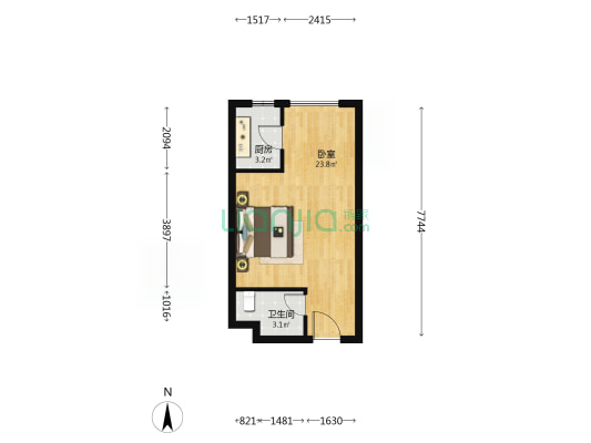 房子户型方正    位置交通便利-户型图
