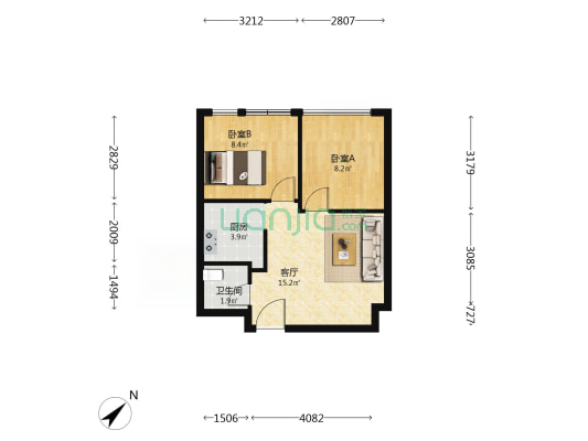 海都汇 2室1厅1卫 53平方