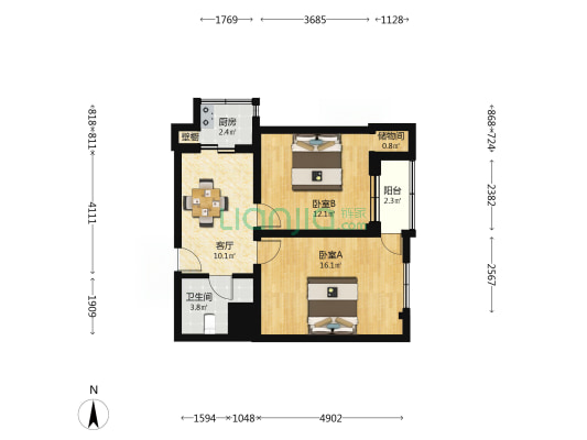 体育馆路甲6号 2室1厅1卫 61平方