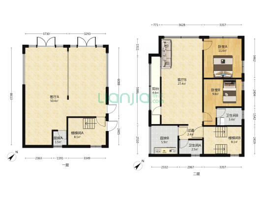 人民大街 2室2厅2卫 161平方