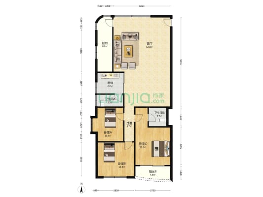 国祥楼 3室1厅2卫 143平方