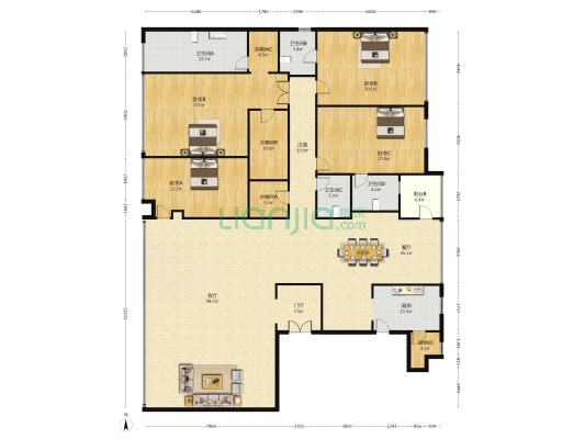 江宁金鹰天地广场 4室2厅4卫 407平方