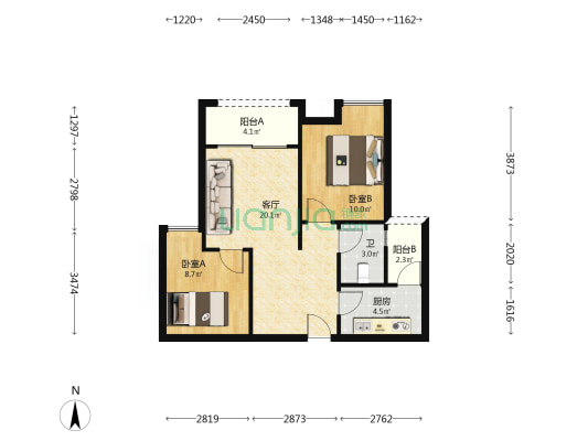 春江丽苑 2室1厅1卫 67平方