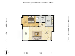 鸿坤理想湾北区 1室2厅 西南-涿州鸿坤理想湾北区户型图
