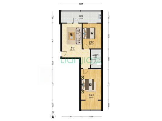 229队南小区 2室1厅1卫 71平方