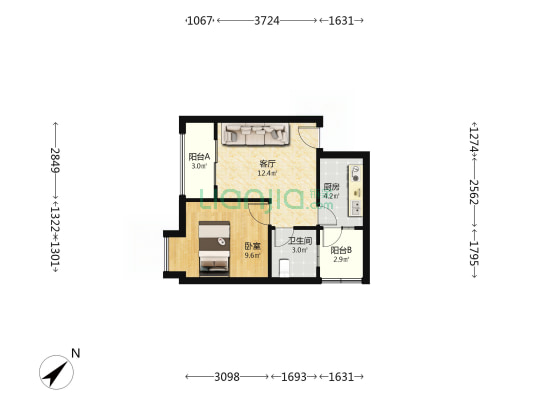 大观祥苑 1室1厅1卫 47平方