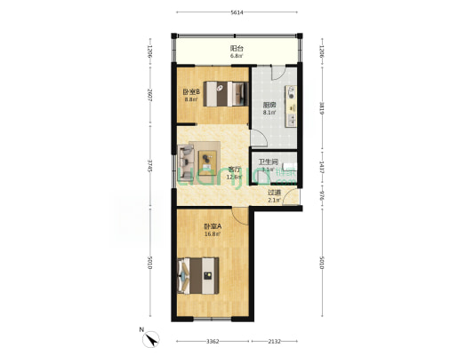 广瑞里 2室1厅1卫 72平方