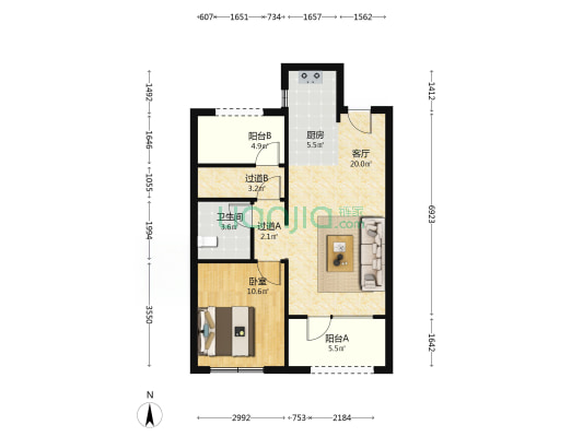 金地康养智慧谷 1室1厅1卫 78平方