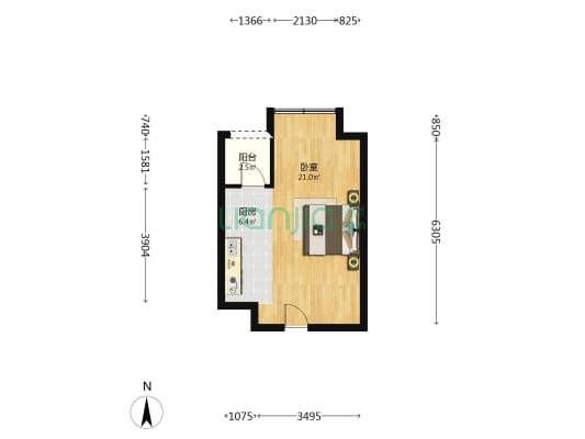 保利中环广场 1室0厅0卫 43平方