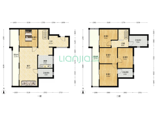 奥园云璟 5室1厅3卫 226平方