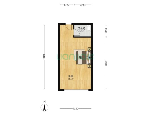北辰府 1室0厅1卫 52平方