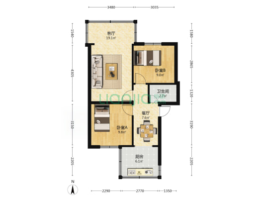 翠湖南路112号附1号 2室2厅1卫 56平方
