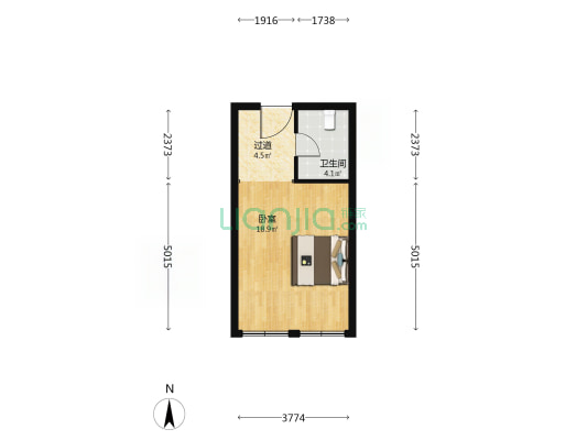 海信创智岛 1室0厅1卫 42平方